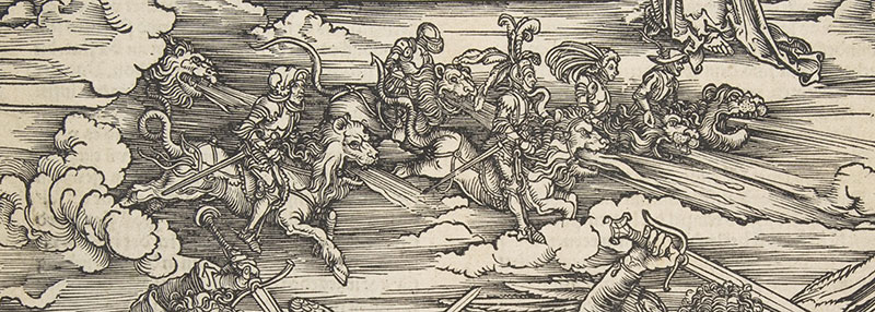 Фрагмент гравюры Альбрехта Дюрера Четыре ангела смерти. 1498 г.